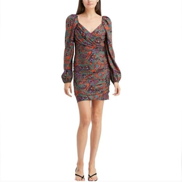 NWT Veronica Beard Bellino Paisley Long Sleeve Silk Blend Dress - Picture 3 of 10